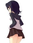  bad_id bad_pixiv_id black_hair black_panties blue_eyes hood hood_down hoodie kuro_(be_ok) no_panties original panties short_hair skirt solo underwear 