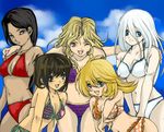  blonde dark_hair dark_magician_girl ishizu_ishtar kisara mai_kujaku mai_valentine mizugi white_hair yugioh 