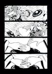  comic food greyscale monochrome multiple_girls saigyouji_yuyuko silent_comic touhou unya yakumo_yukari 