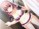  blush bra brown_hair kunai_uri nakadashi_oyako pantsu ribbons 