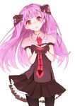  artemis_(harunoibuki) bad_id bad_pixiv_id bow gloves hair_bow harunoibuki heart long_hair necktie original pantyhose pink_hair red_eyes skirt solo tears twintails 