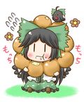  :t ahoge aonagi_ibane black_dress bow cake cape chibi dress dual_persona eating flower food green_bow green_dress hair_bow in_food long_hair minigirl mister_donut pon_de_lion reiuji_utsuho reiuji_utsuho_(bird) sitting third_eye touhou wings |_| 