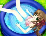  1girl bikini breasts brown_hair female long_hair mayoi_neko_overrun! nature outdoors plant serizawa_fumino solo swimsuit 