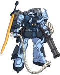  gouf_custom gun gundam gundam_08th_ms_team mecha minigun robot shimada_fumikane sword tagme weapon whip 