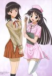  kanesaki_takaomi nurse school_rumble school_uniform screening thighhighs tsukamoto_tenma tsukamoto_yakumo 