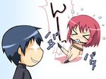  ballgag blue_hair blush chibi gag kushieda_minori nude red_hair rope short_hair takasu_ryuuji toradora! 