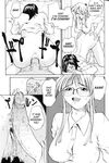  comic copyright_request doujinshi futa_with_female futanari glasses greyscale monochrome multiple_girls penis ponytail rate 