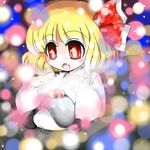  blonde_hair fang hair_ribbon lowres open_mouth red_eyes ribbon rumia short_hair solo sotto touhou upper_body 