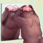  2010 anthro belly blush butt clothing humanoid_hands kick_(artist) male mammal moobs nipples overweight overweight_male solo underwear ursid 
