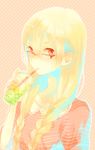  afuro_terumi bad_id bad_pixiv_id blonde_hair braid drink drinking_straw glasses inazuma_eleven inazuma_eleven_(series) male_focus merusuke otoko_no_ko solo 