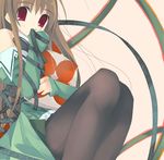  brown_hair floralmint long_sleeves lowres ogata_kinji pantyhose pia_carrot_(series) pia_carrot_e_youkoso!!_3 red_eyes ribbon solo takai_sayaka waitress 