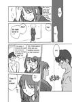  1girl comic doujinshi greyscale kohaku long_sleeves monochrome takeuchi_takashi toono_shiki towel translated tsukihime 