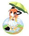  chibi cute delicate female flower luna777 moondog puddle solo taratsu_(character) umbrella 