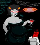  belly breasts chubby dress drink drunk fat faygo female homestuck inflation karkat_vantas overweight seductive terezi_pyrope troll unknown_artist 