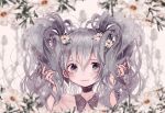  blue_eyes blue_hair flowers hatsune_miku supika twintails vocaloid 