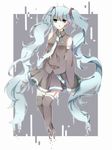  aqua_eyes aqua_hair bad_id bad_pixiv_id detached_sleeves digital_dissolve hatsune_miku long_hair mai1003 necktie skirt solo thighhighs twintails very_long_hair vocaloid 