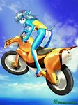  blue gazelle inukai kemono kemono_inukai kemonoinukai motorcycle red_eyes swimsuit yuki 