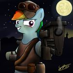  equine eyewear fallout female friendship_is_magic fur goggles gun hat horse mammal moon my_little_pony night parody pegasus pony rainbow_dash rainbow_dash_(mlp) ranged_weapon solo stanwuuz starwuuz weapon 