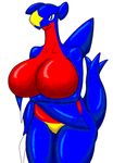  anthro big_breasts blue_eyes breasts female garchomp huge_breasts nintendo pok&#233;mon pok&#233;morph pokemon pose solo video_games 