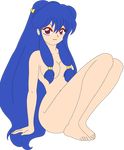  blue_hair legs long_hair nude ranma_1/2 shampoo_(ranma_1/2) smile 