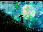  abstract bad_id bad_pixiv_id full_moon harada_miyuki moon original silhouette solo star 