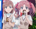  can cap misaka_mikoto shirai_kuroko soda to_aru_kagaku_no_railgun to_aru_majutsu_no_index 