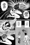  1girl bone comic greyscale guro itou_junji j-horror kneeling long_hair monochrome non-web_source pants talking topless uzumaki 