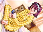  bed casual_romance_club houkago_ren-ai_club pajamas purple_eyes purple_hair 