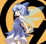  1girl blue_hair bow cirno nanamiso solo touhou 