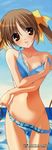  bikini breast_hold fumio kunugi_ayano mizugi pia_carrot stick_poster 