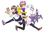  butler child crossdressing cup food ice_cream maid maid_headdress ookido_shigeru pikachu pokemon satoshi_(pokemon) sweets trap umbreon 