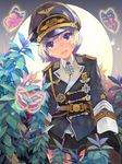  bad_id bad_pixiv_id bug butterfly gloves hat highres insect iron_cross medal military military_uniform nazi original peaked_cap purple_eyes serenade_(sinohi) short_hair silver_hair skirt solo swastika tears uniform 