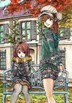  enola_(ebanataw) hat house md5_mismatch multiple_girls original pantyhose sitting skirt tree 