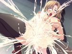  ahegao blonde_hair breasts censored cum cum_explosion dieselmine female fucked_silly inflation mosaic_censoring naked_thighhighs nipples nude omoikkiri!_seieki_tairyou_chuunyuu!_takabisha_onna_wo_aherasero open_mouth rolleyes rolling_eyes saliva shoes snot solo spread_legs stomach_bulge sweat tears thighhighs yellow_eyes 