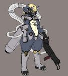  armor ban blonde gun mask mecha mecha_musume naxal oppai sketch 