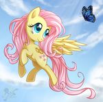  butterfly equine female fluttershy_(mlp) friendship_is_magic my_little_pony pegasus 