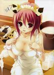  akamaru breasts cleavage cow_ears find_similar hadaka_apron jpeg_artifacts kemonomimi large_breasts oppai 