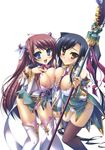  bra cleavage kanu katagiri_hinata koihime_musou nipple_slip pantsu ryuubi thighhighs 