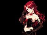  artist_request breasts flower gloves highres large_breasts long_hair mabinogi red_eyes red_hair rua solo wallpaper 