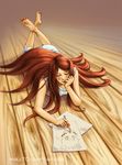  barefoot drawing female full_body highres long_hair naruto naruto_shippuuden nivalis70 red_hair solo uzumaki_kushina 