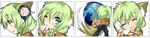  braid earphones firefox green_eyes green_hair kemonomimi kitsunemimi letter parody phone saitou_kon shingetsu_takehito solo twin_braids wink 