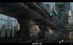 bad_pixiv_id bridge flying lights matsura_ichirou no_humans original scenery science_fiction ship sky watercraft 