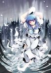  blue_hair dress hat highres ichirino_minagi long_hair luize red_eyes solo torn_clothes touhou touhou_(pc-98) 