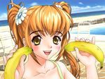  banana beach beach_chair casual_romance_club houkago_ren-ai_club joy_ride orange_hair 
