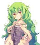  bare_shoulders dorothy_woodstock dress green_hair sekien_no_inganock solo steampunk_(liarsoft) yellow_eyes yumekui 