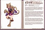  animal_ears bell brown_hair cat_ears character_profile english fur hard_translated japanese_clothes kenkou_cross kimono looking_at_viewer monster_girl monster_girl_encyclopedia multiple_tails nekomata nekomata_(monster_girl_encyclopedia) official_art paws short_hair tail text_focus thighs translated two_tails 