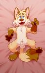  animal_genitalia animal_penis bed canid canine canine_penis dakimakura_design flip_(flipyart) flipyart fox hi_res lying male mammal on_back penis sheath solo 