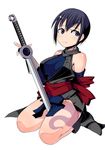  black_hair ninomae_ichijiku samurai_spirits shiki_(samurai_spirits) short_hair solo sword tattoo weapon 