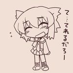  blush chibi ikkyuu lowres monochrome pani_poni_dash! school_uniform sepia serizawa_akane solo 