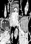  antennae bug comic greyscale hitsuji_bako insect monochrome mucus nude short_hair slime solo touhou transformation translated wriggle_nightbug 